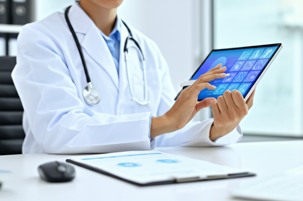 Doctor using MediCare CRM